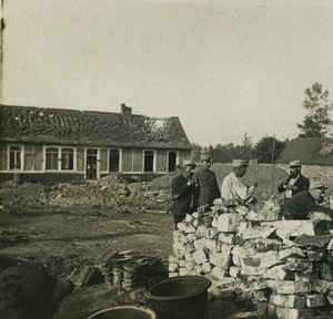 France First World War Marne outdoor kitchen Old Stereo Photo 1918