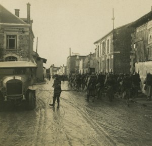 France First World War Marne support troops Old Stereo Photo 1918