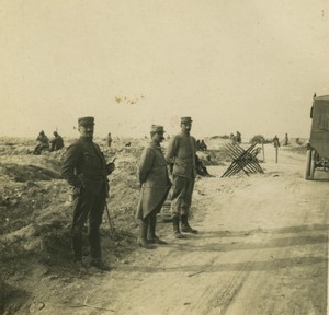 France First World War Marne Souain plain Old Stereo Photo 1918 #1