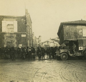 France First World War Marne halt before the offensive Old Stereo Photo 1918