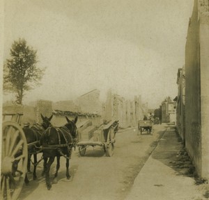 France First World War Marne Saint Hilaire Convoy Old Stereo Photo 1918