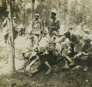 France First World War Marne Break in a wood Old Stereo Photo 1918