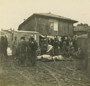 France First World War Marne German prisoners aid station Old Stereo Photo 1918