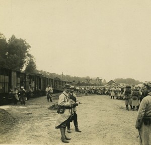 France Première Guerre Mondiale Marne embarquement de troupes Ancienne Photo Stereo 1918 #2