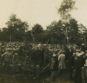 Première Guerre Mondiale Marne ville sous bois le dimanche ecoutant la musique Ancienne Photo Stereo 1918 #2