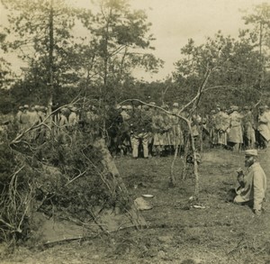 France First World War Marne Resting Listening to Music Old Stereo Photo 1918