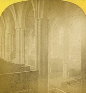 Germany Berlin St. Nikolai-Kirche Church interioir Old Photo Stereoview 1860
