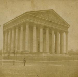 France Paris la Madeleine Church Old Photo Stereoview 1870