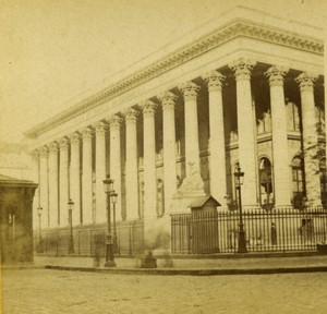 France Paris the Stock Exchange Bourse Old Photo Stereoview 1860