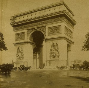 France Paris Place de l'Etoile Arc de Triomphe Old Photo Stereoview 1860