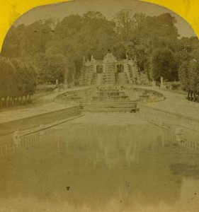 France Paris Saint Cloud Waterfall Fountain Old Photo Stereoview Hautecoeur 1870