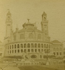 France Paris Trocadero Palace Old Photo Stereoview 1870