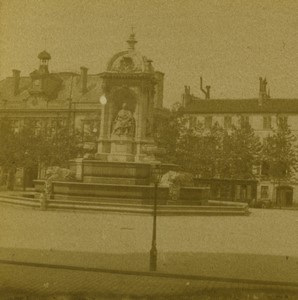 France Paris Foutain Saint Sulpice Old Photo Stereoview 1870