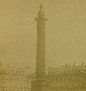 France Paris Place Vendome Column Old Photo Stereoview 1870