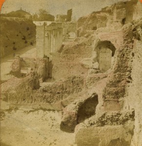 Italy Roma Rome Romulus House Old Photo Stereoview Andrieu 1870
