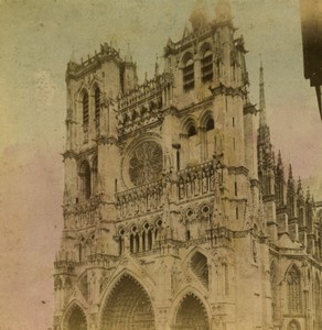 France Amiens  Cathedral Old Photo Stereoview 1860