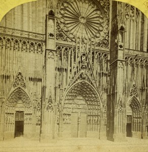 France Strasbourg Cathedral Portals Old Photo Stereoview Saglio & Peter 1860