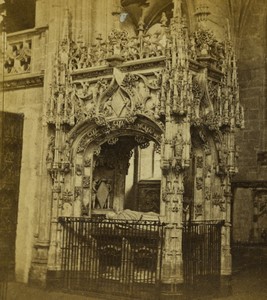 France Brou Church Tomb Margaret of Austria Photo Stereoview Muzet & Joguet 1860