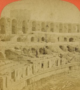 France Arles Arenas interior Old Photo Stereoview Neurdein 1880