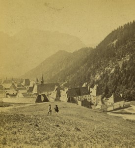 France Grande Chartreuse general view Old Photo Stereoview Joguet 1860