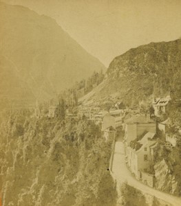 France Pyrenees Saint Sauveur Old Photo Stereoview Viron 1860