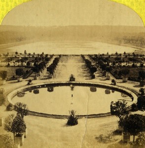 France Residences Imperiales Versailles les jardins Piece d'eau Ancienne Photo Stereo Lamy 1868