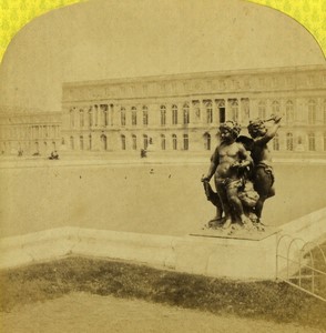 France imperial residences Versailles central facade Old Photo Stereo Lamy 1868