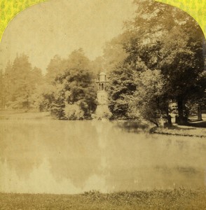 France Residences Imperiales Versailles Petit Trianon la Tour de Marlborough Ancienne Photo Stereo Lamy 1868