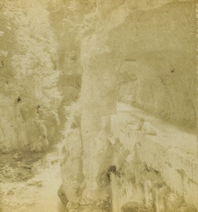 France Vercors Tunnels des Grands Goulets Ancienne Photo Stereo Peyrouze 1870 #1