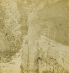 France Vercors Grands Goulets Tunnels Old Photo Stereo Peyrouze 1870 #1