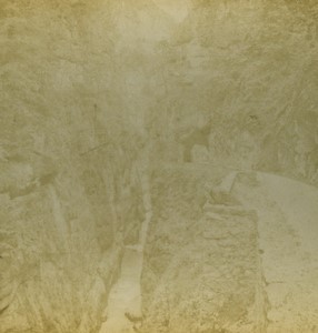 France Vercors Bourne gorge Old Photo Stereo Peyrouze 1870