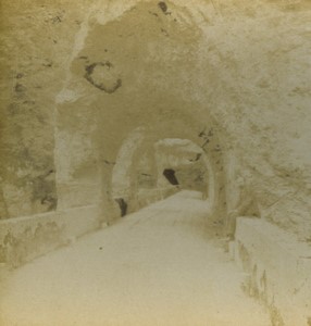 France Vercors Tunnels des Grands Goulets Ancienne Photo Stereo Peyrouze 1870 #2