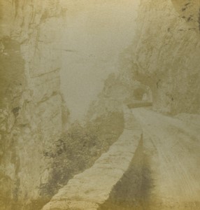 France Vercors Goulets road? Old Photo Stereo Peyrouze 1870 #2