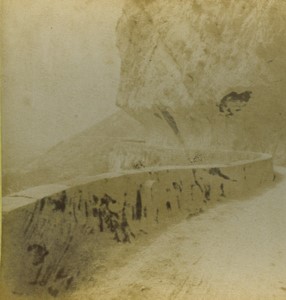 France Vercors route des Grands Goulets Ancienne Photo Stereo Peyrouze 1870
