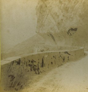 France Vercors Grands Goulets road Old Photo Stereo Peyrouze 1870 #1