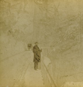 France Vercors route des Goulets Ancienne Photo Stereo Peyrouze 1870 #3