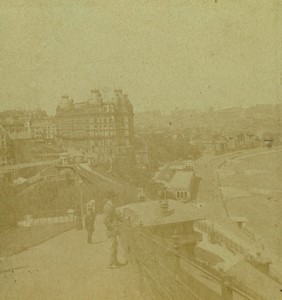 United Kingdom Scarborough panorama seaside Old Photo Stereo 1870 #1