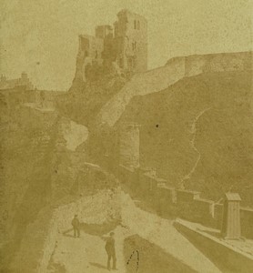 Royaume Uni Scarborough Chateau Ancienne Photo Stereo 1870