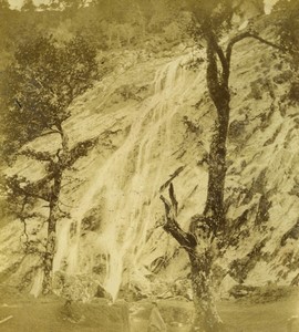 Ireland Wicklow Powerscourt Waterfall Old Photo Stereo LSC 1870