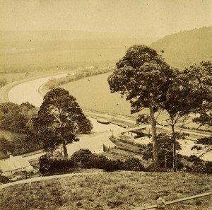 Scotland Caledonian canal from Tomnachurich Old Photo Stereo Valentine 1870
