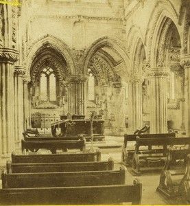 United Kingdom Scotland Roslyn chapel Old Photo Stereo 1870