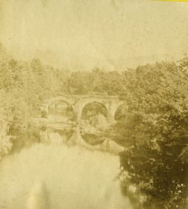 Ireland Glengariff near Killarney Cromwell bridge Old LSC Photo Stereo 1870
