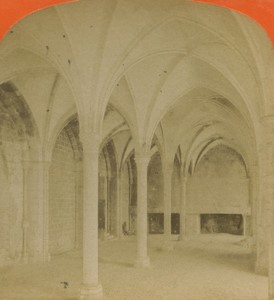 France Saint Michel Abbey Refectory Old Photo Stereo 1890