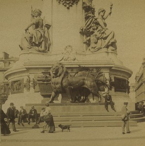 France Paris Instantané Place de la Republique Old Photo Stereo 1890