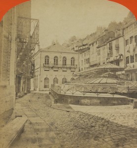 France Vosges Plombieres Bains Romains Ancienne Photo Stereo 1890