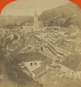 France Vosges Plombieres Panorama vue generale Ancienne Photo Stereo 1890