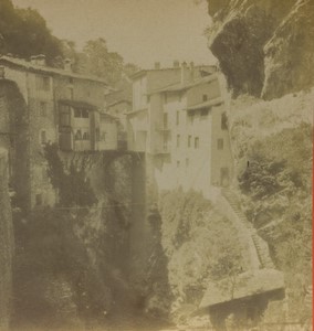 France Isere Pont en Royans Old Photo Stereo 1890