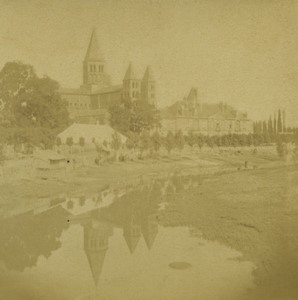 France Paray le Monial Basilica Old Photo Stereo 1890
