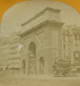 France Porte Saint Martin Ancienne Photo Stereo Hautecoeur 1890