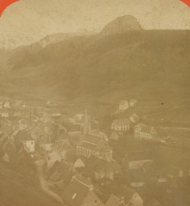 France Auvergne Mont Dore vue generale Ancienne Photo Stereo 1890